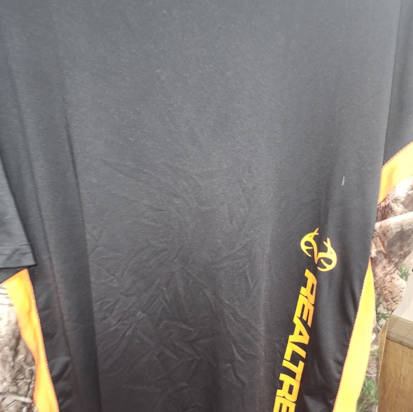 Realtree By Antler Creek Dri Fit Camo Shirt XL Black Orange Green Camo SS - Picture 5 of 5